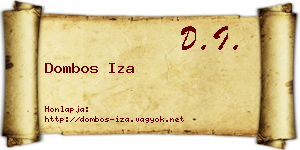 Dombos Iza névjegykártya